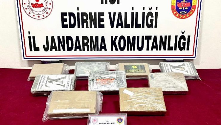 Edirne’de 10 kilo kokain ele geçirildi